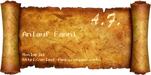 Anlauf Fanni névjegykártya