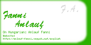 fanni anlauf business card